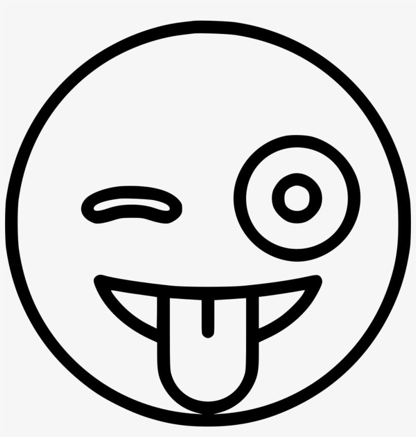 With Stuck Out Tongue And Winking Eye Svg Png Icon - Smiley, transparent png #490575