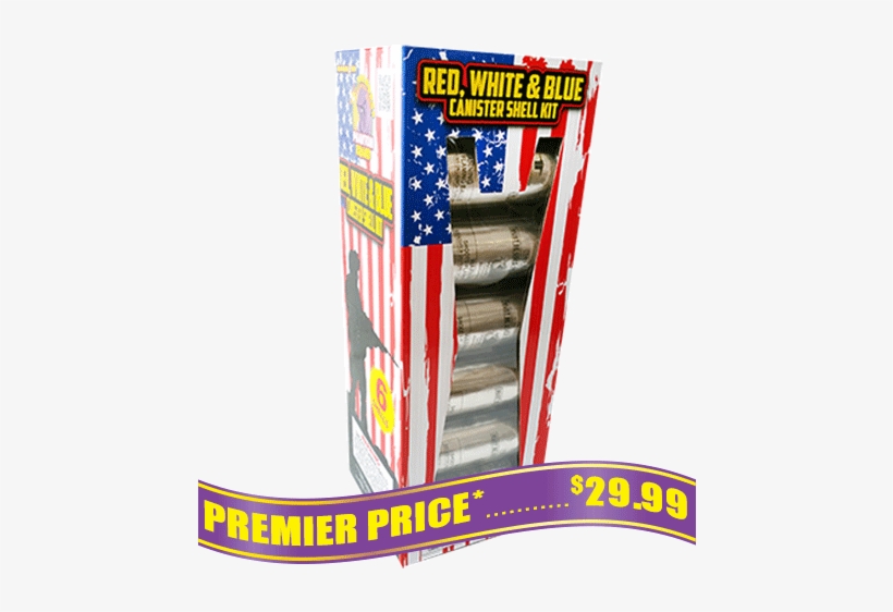 Red, White And Blue Canister Shell Kit - Phantom Fireworks Chino, transparent png #490835
