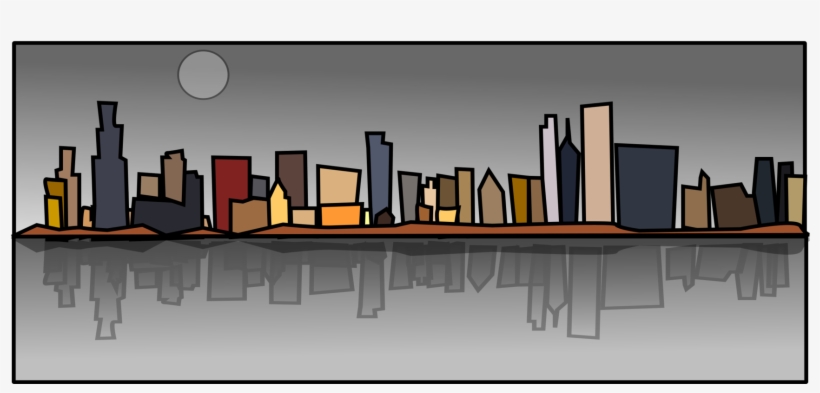 Cityscape Skyline Art Silhouette - 3drose Dpp 179457 3 Image Of Cartoon 15-inch, transparent png #491850