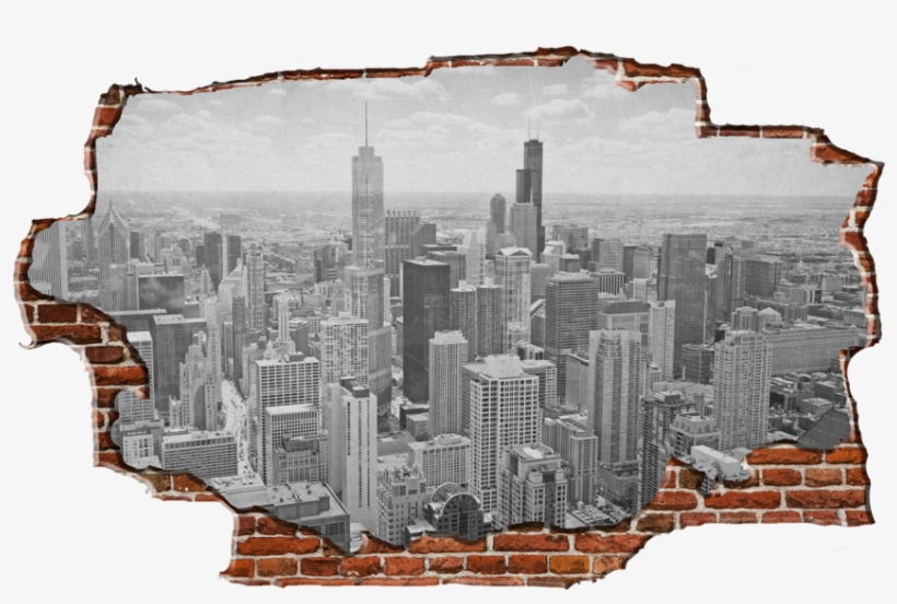 Zapwalls Decals Chicago Skyline Brick - Chicago, transparent png #492010