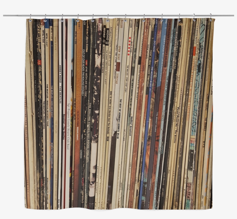 Retro Shower Curtain, Vinyl Record Albums, British, transparent png #492477