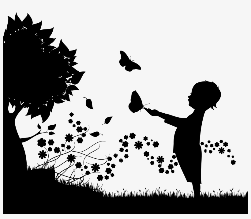 This Free Icons Png Design Of Floral Child Silhouette, transparent png #492796