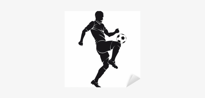 Vector Football Player Silhouette With Ball Isolated - Male Soccer Player Silhouettes, transparent png #492797