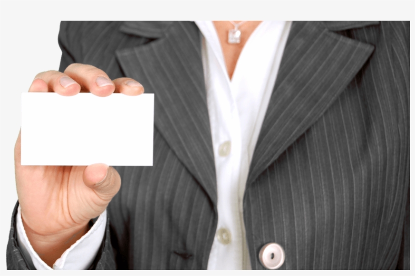 Woman In Suit Holding Blank Business Card - Working Women In The U. S.: Statistical Data, transparent png #492829