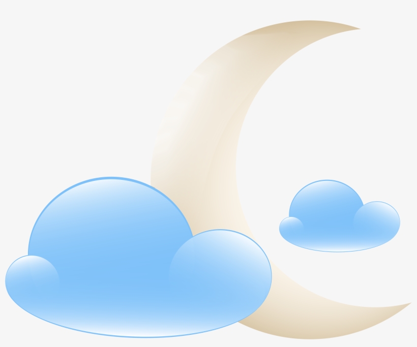 Moon with Clouds Weather Icon PNG Clip Art - Best WEB Clipart