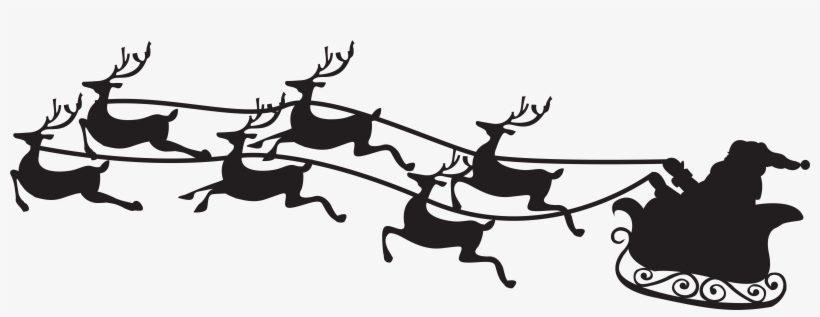 Santa Sleigh Silhouette Clipart Png, transparent png #493486