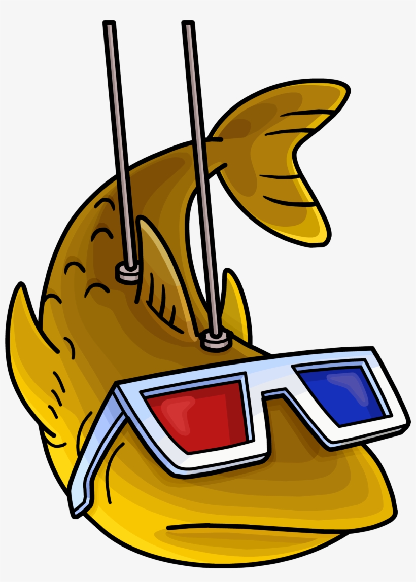 Fluffy Wearing 3d Glasses - Fish With Glasses Png, transparent png #493574