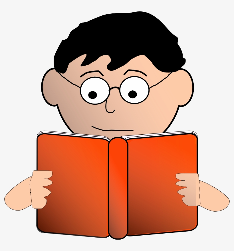 Man Reading With Glasses Clip Art - Eyes On Book Clipart, transparent png #493819