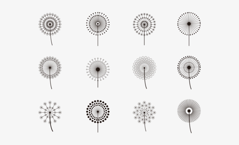 Simple Blowball Icons Vector - Dandelion Icon, transparent png #495165