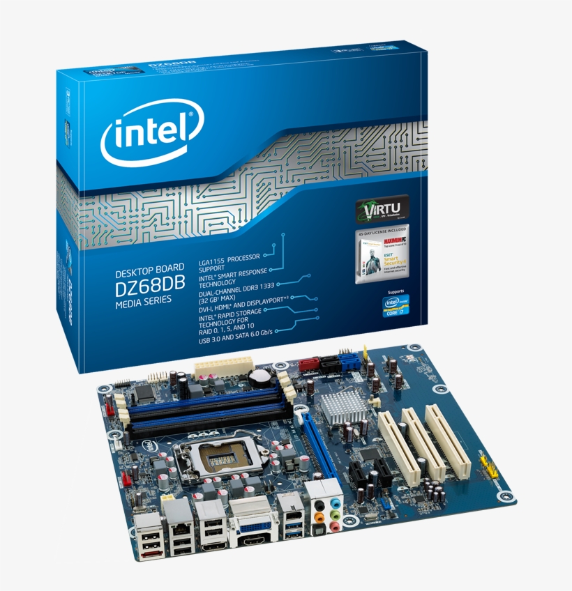 Intel Dz68db Lga1155 Ddr3-1333 Z68 Hdmi Sata 6gb/s - Intel Dz68db Motherboard, transparent png #495993
