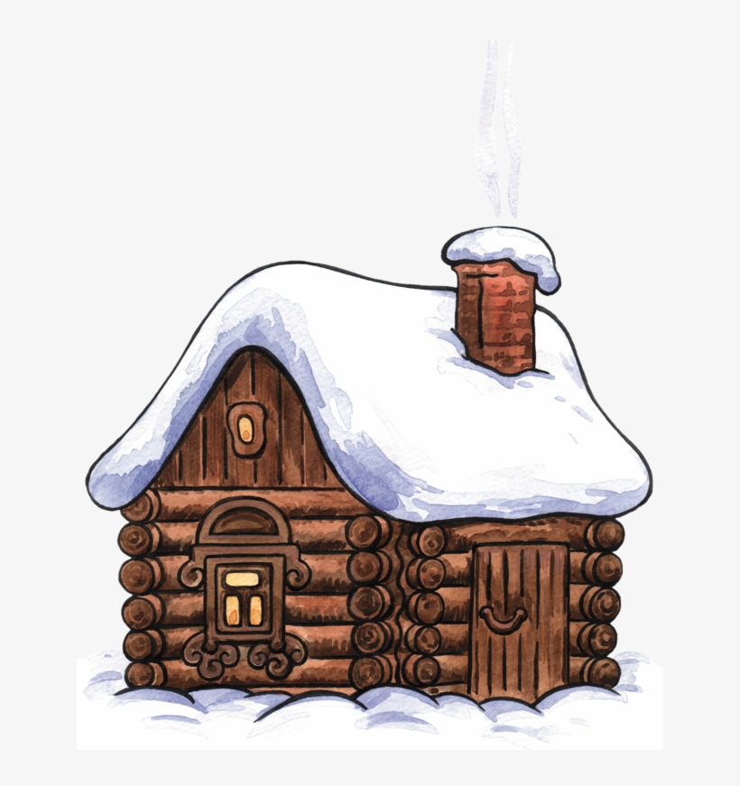 Graphic Download Winter Clip Art Pinterest - Snowy Log Cabin Clip Art, transparent png #496147