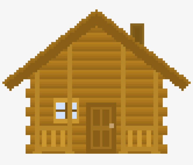 Log Cabin - Log Cabin Pixel Art, transparent png #496238