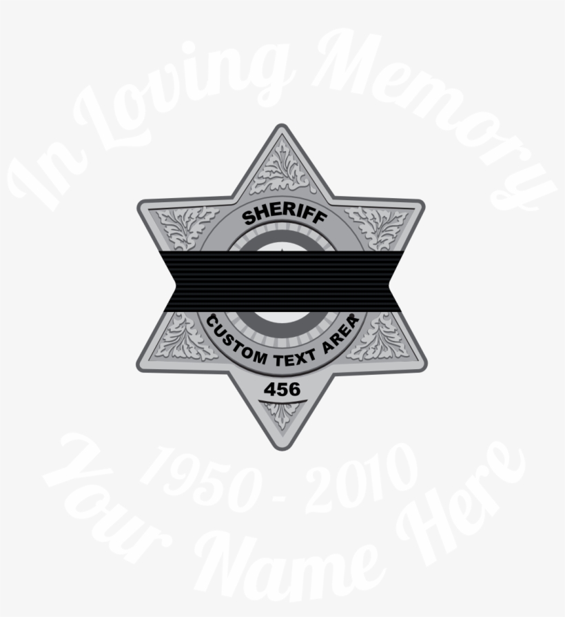 Silver Sheriff Badge With Black Band In Loving Memory - Silver Sheriff Badge, transparent png #496590