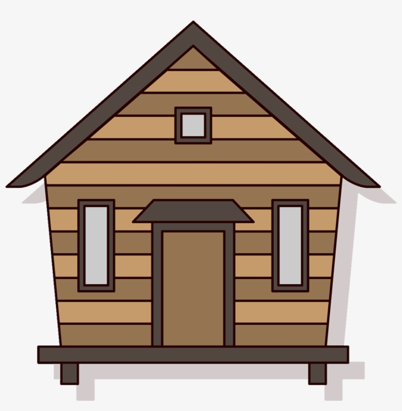 Home Cabin Simple Wooden - Cabin Cartoon, transparent png #496676