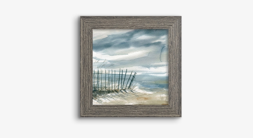 Coastal Watercolor ~ Fence - Framed Poster Prints - Subtle Mist I By Carol Robinson, transparent png #496678