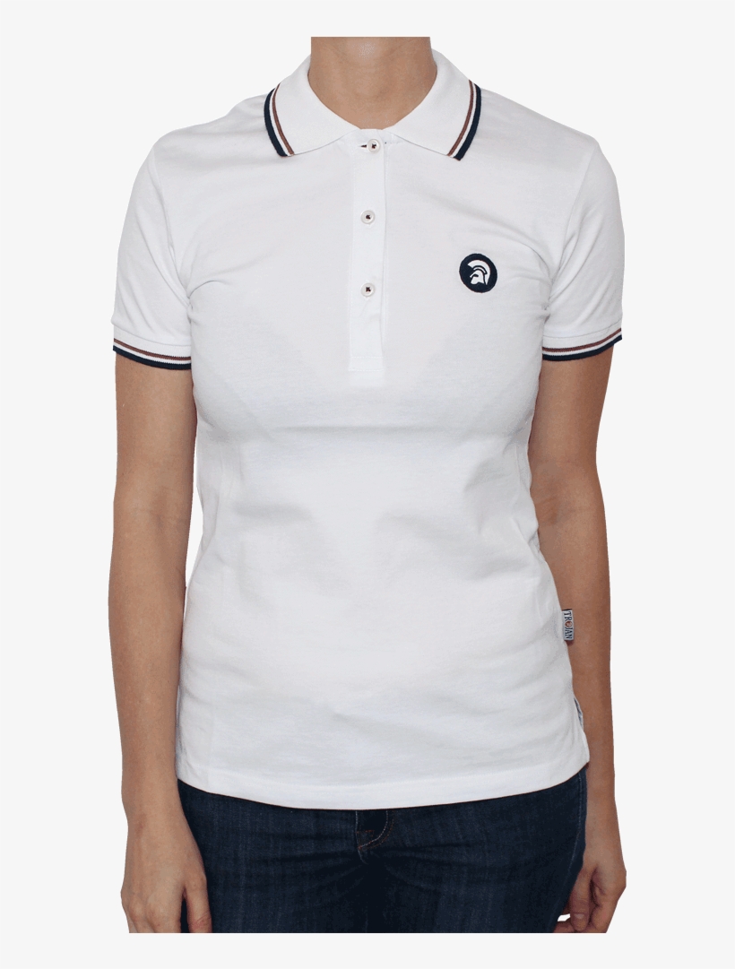 Trojan "logo" Girl Polo - White Polo Shirt Png For Girl, transparent png #497050