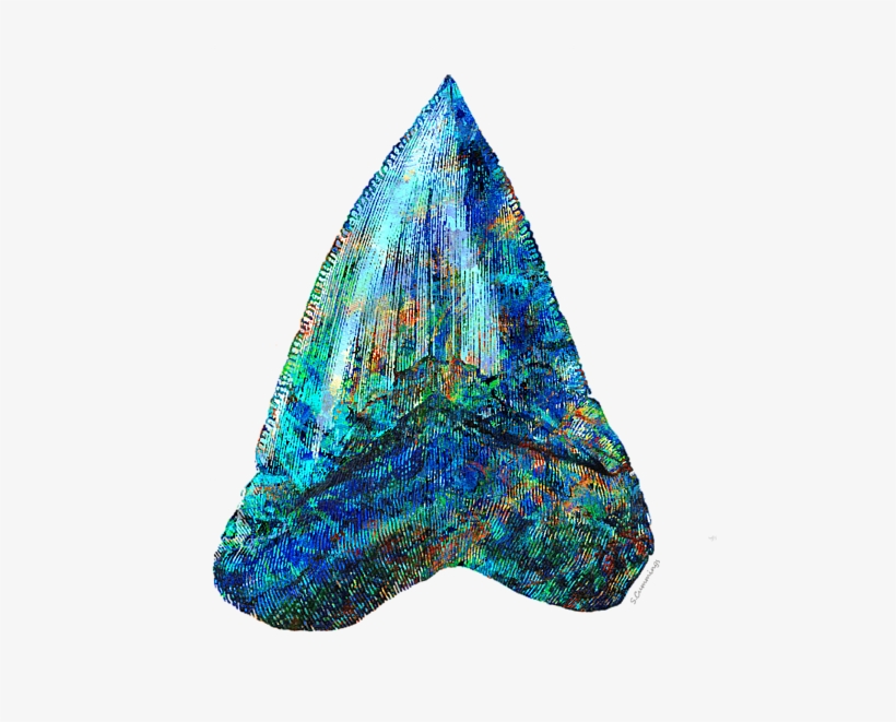 Bleed Area May Not Be Visible - Blue Shark Tooth Art By Sharon Cummings, transparent png #497108
