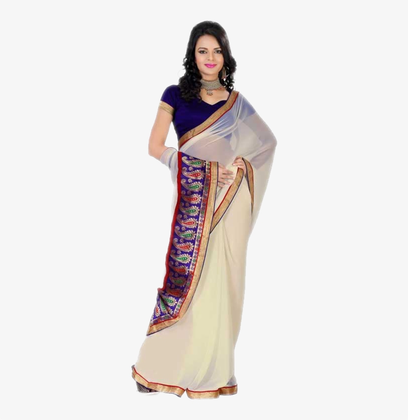 Model In Saree Png Transparent - Indian Sari Png, transparent png #497109