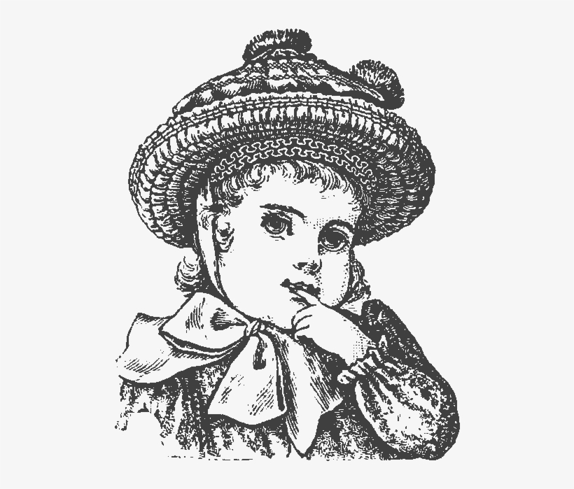 Old Print Art Vintage Girl - Illustration, transparent png #497152