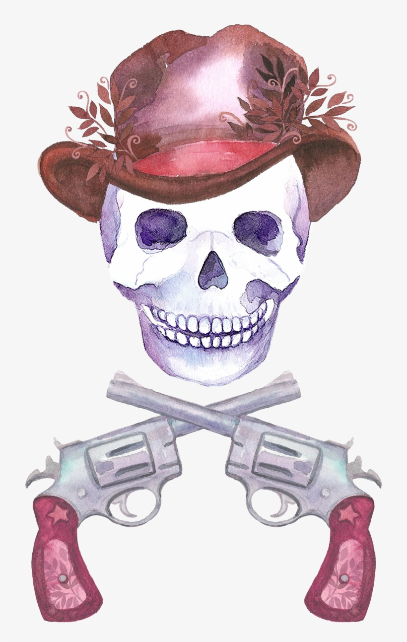 Clipart Skull Watercolor - Png 骷髏 頭, transparent png #497393