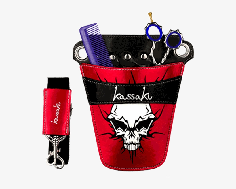 Hairdressing Scissor Pouches Kassaki Blades Red Skull - Kassaki Hairdressing Scissor Holster Pouch Bag, transparent png #497956