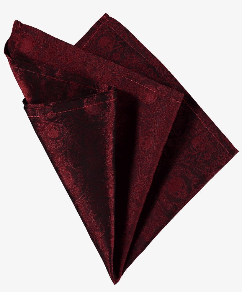 Pocket Square Silk Red Skull Woven - Leather, transparent png #498127