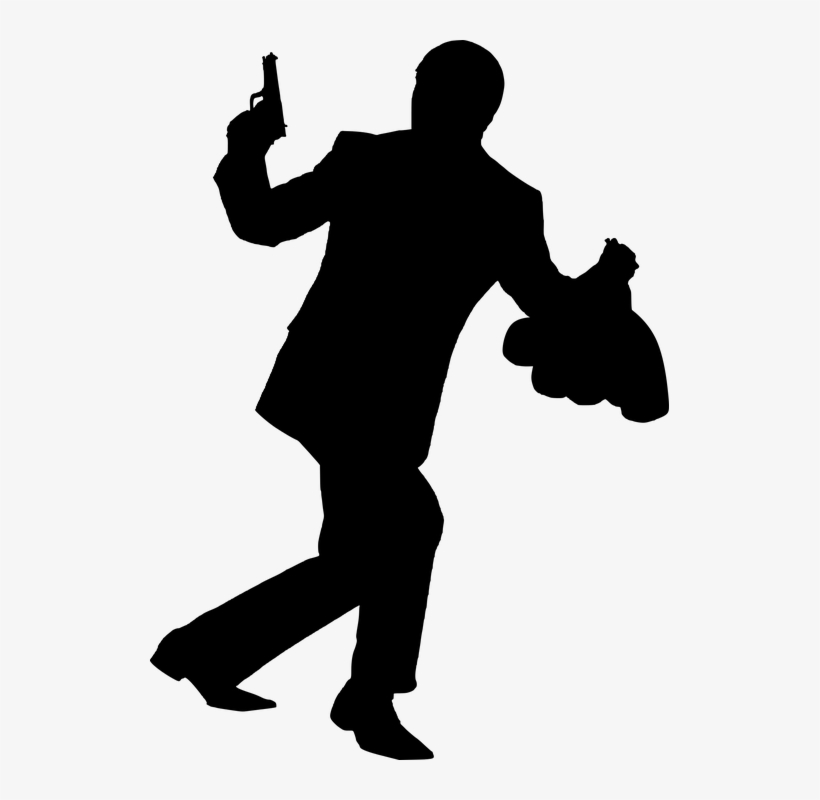 Silhouette, Theft, Criminal, Money, Crime, Gun, Man - Thief Transparent Silhouette, transparent png #498176