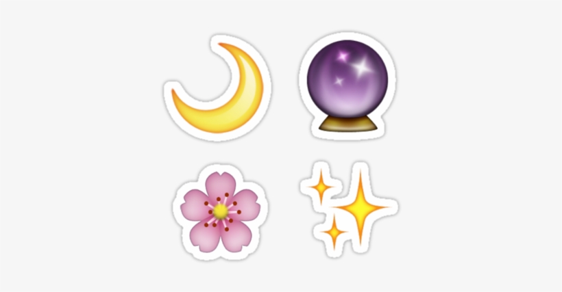 Crescent, Flower, Crystal Ball - Crystal Ball Emoji Png, transparent png #498229