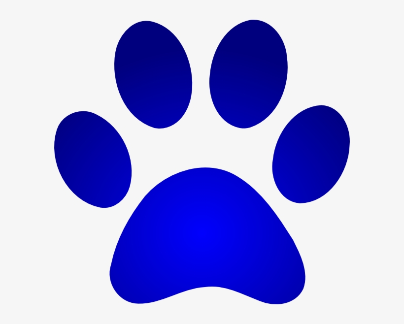 How To Set Use Blue Paw Print With Gradient Clipart, transparent png #498509