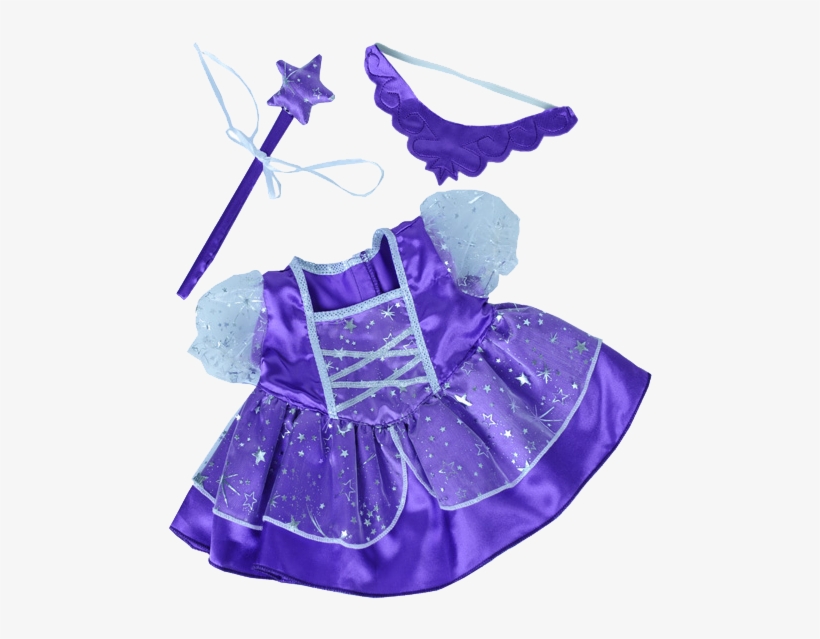 Purple Fairy Princess W/ Wand & Tiara - Build A Bear Clothes Cosum, transparent png #498583