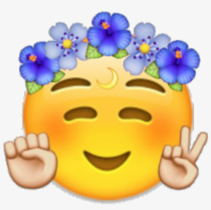 Emoji Emojis Cool Flowercrown Crown - Coachella Emoji, transparent png #498634