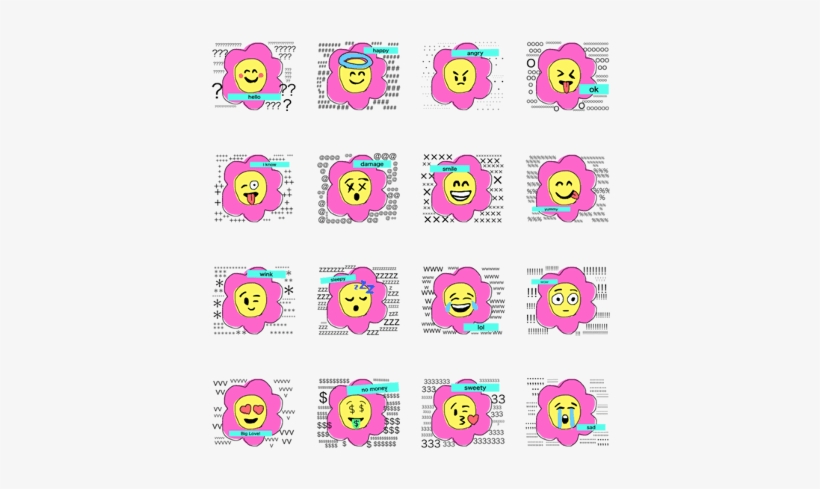 Emoji Flower - Grunge Fashion, transparent png #498660