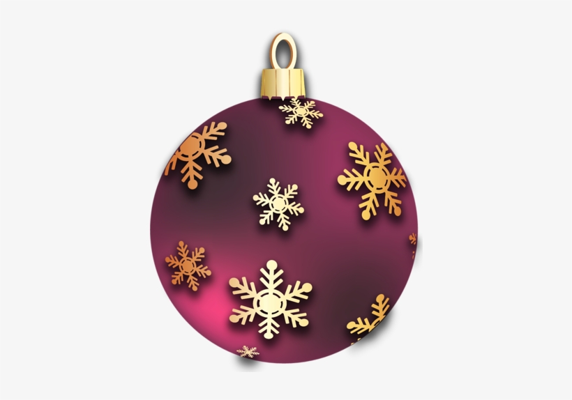 Transparent Red Christmas Ball With Golden Snowflakes - Merry Christmas, transparent png #499287