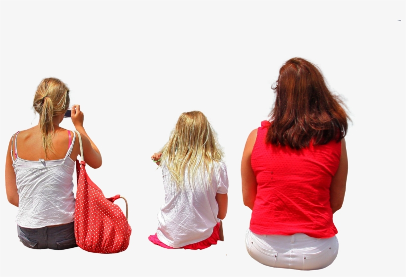 Threegirlslookingback - People Sitting Back Png, transparent png #499345