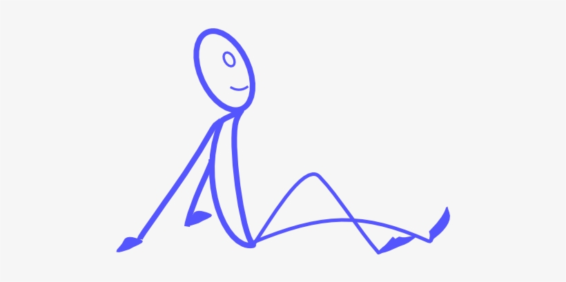 Blue Stickman Sitting Back Clip Art - Happy In My Bubble, transparent png #499519