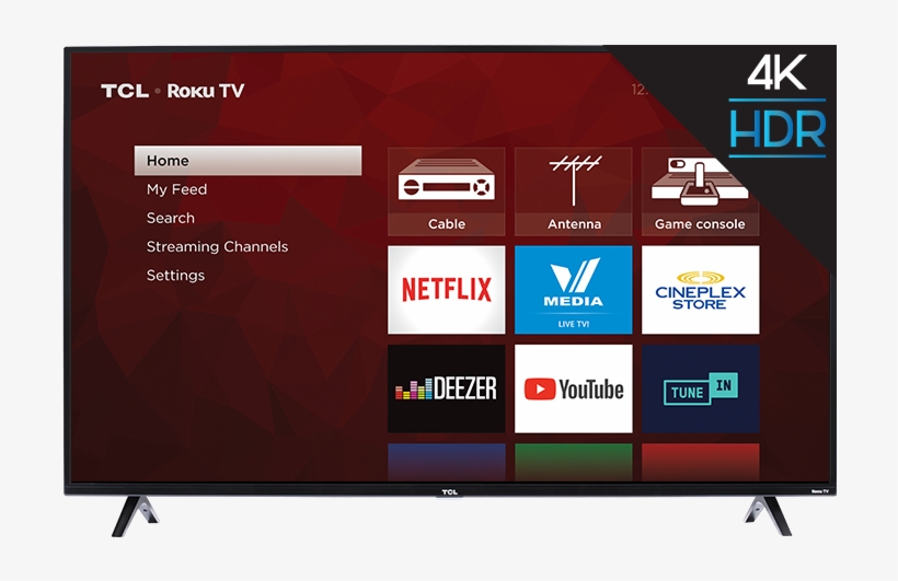 Tcl 55" Class 4 Series 4k Uhd Hdr Roku Smart Tv - Tcl S Series 49s405 - 49" Led Smart Tv - 4k Ultrahd, transparent png #4901332