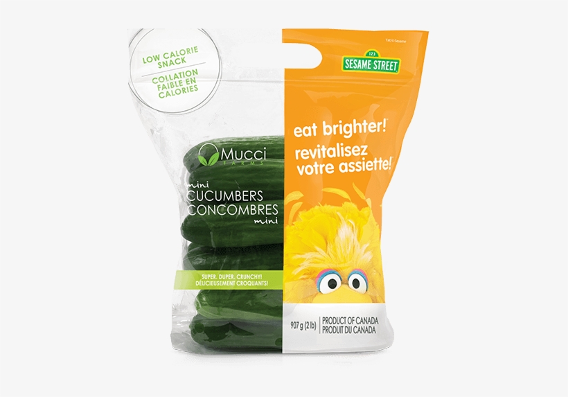 Mini Cucumbers 2lb Bag Eat Brigher - Mucci Farms Veggies On The Go, transparent png #4902083