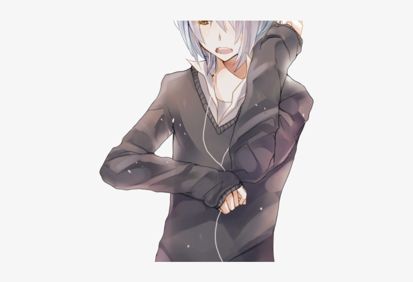 Manga Boy Png Transparent Images - Anime Boy Gray Long Hair, transparent png #4902132