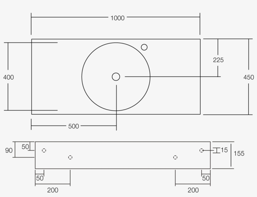 Neo 1000 Centered Solid Surface Wall Basin 1 Taphole - Solid Surface, transparent png #4903595