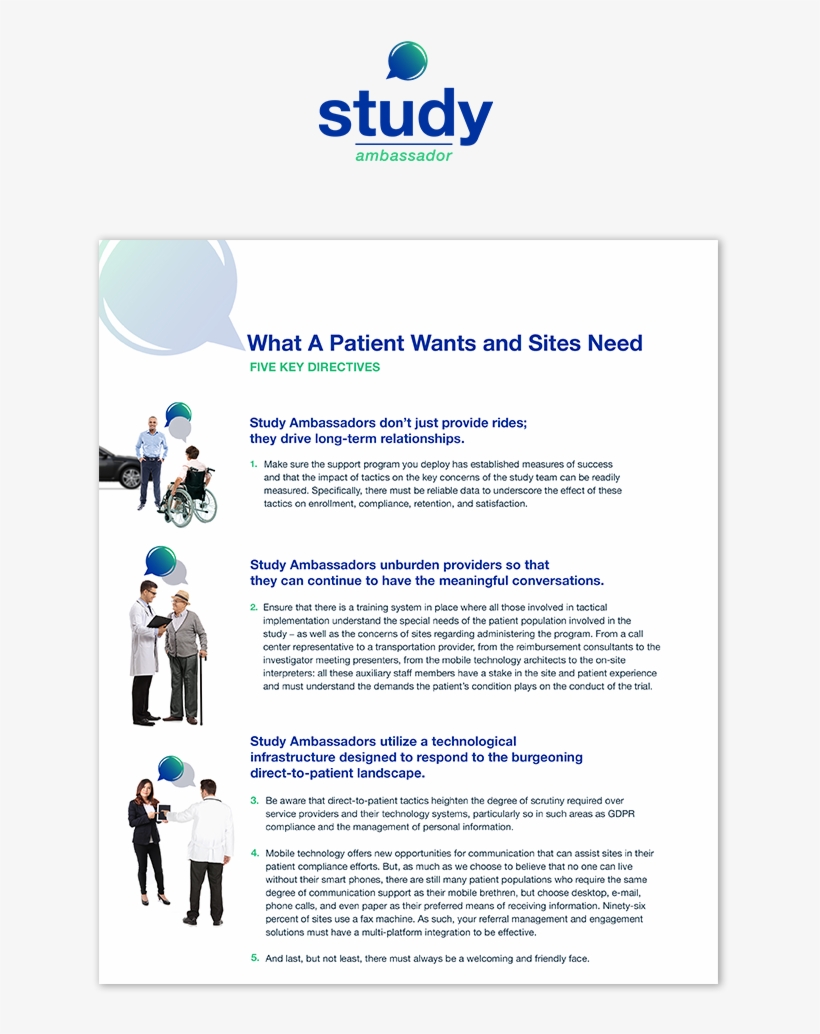 What A Patient Wants And Sites Need - Brochure, transparent png #4905513