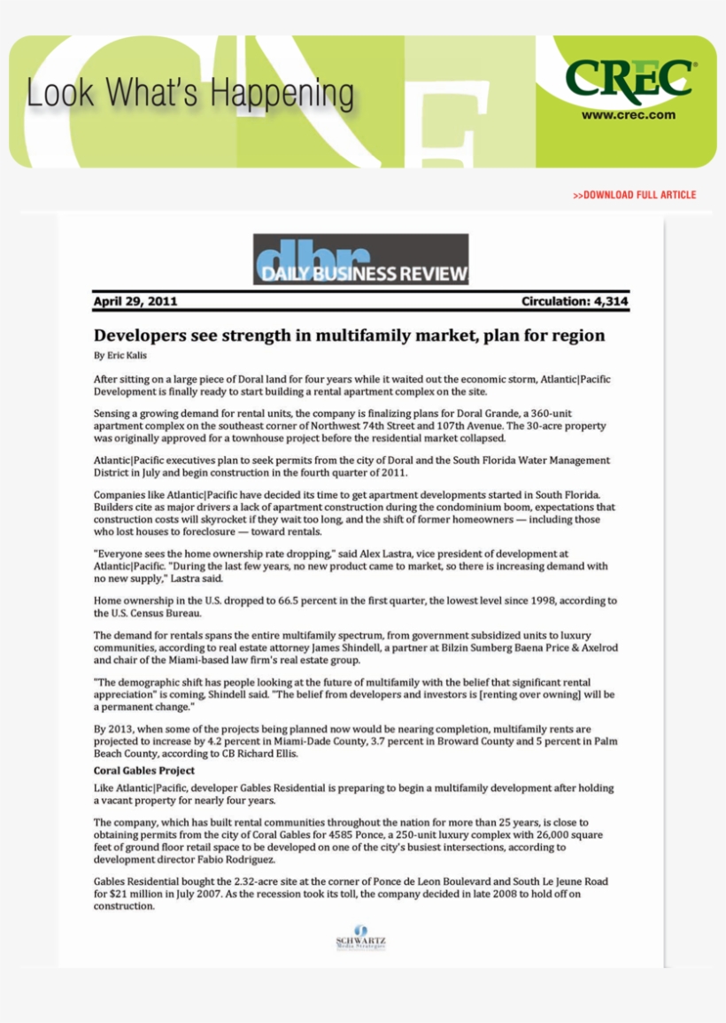 Dbr 4 29 11 Pm - Continental Real Estate Companies, transparent png #4905696