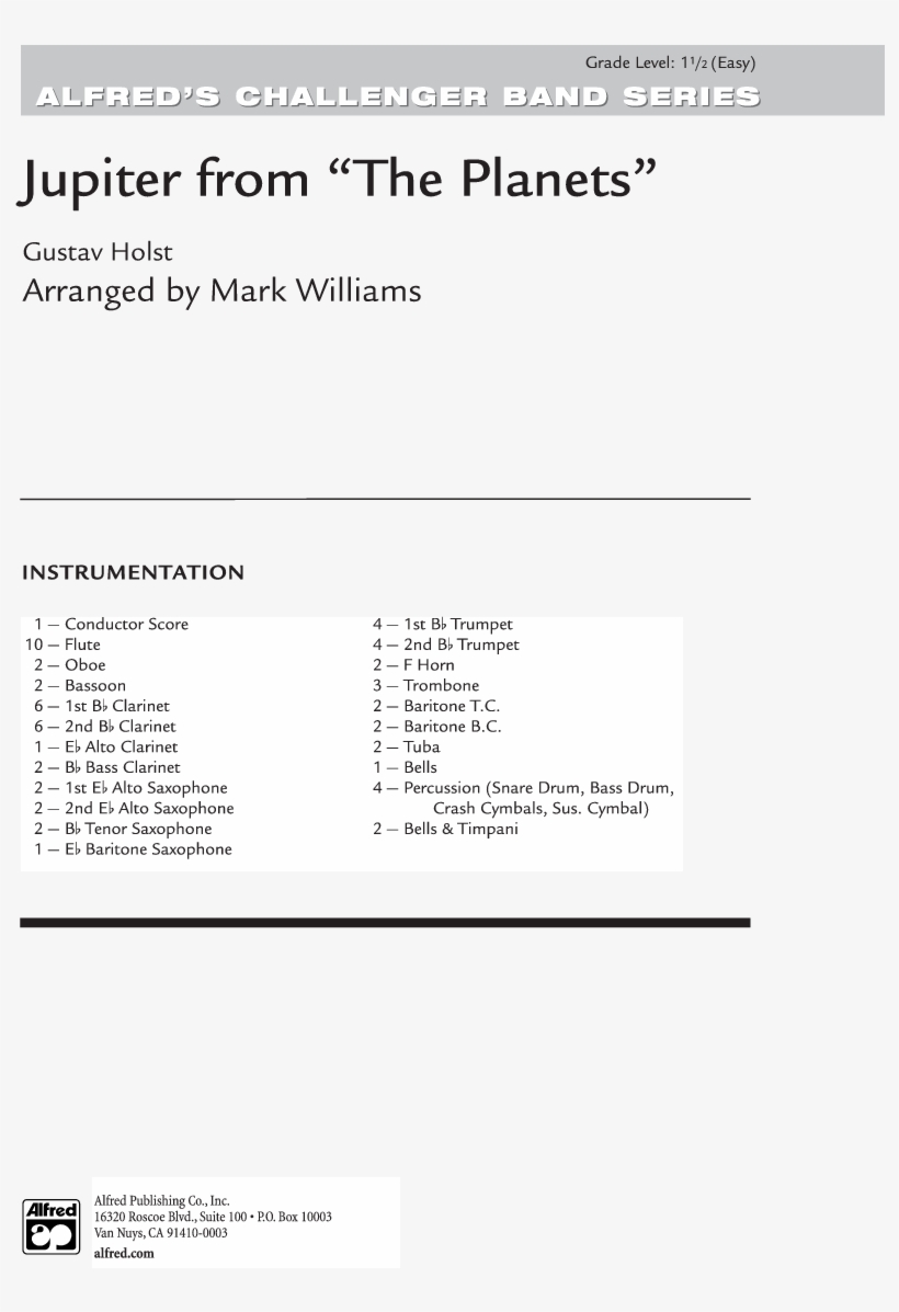 Jupiter Thumbnail Jupiter Thumbnail - Theme From Mozart Symphony No 40 Baritone, transparent png #4905862