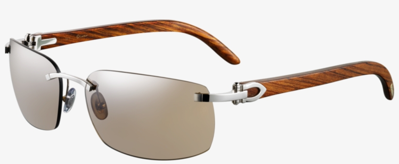 Authentic Cartier Sunglasses - Cartier Calvi-t8200760 - Wood, transparent png #4906353