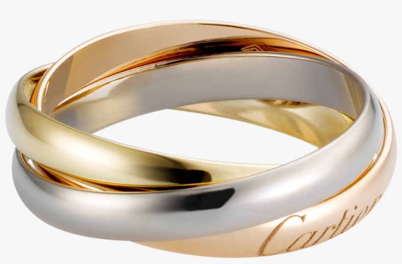 Trinity Ring, Small Modelwhite Gold, Yellow Gold, Pink - Cartier Trinity Ring, transparent png #4906559