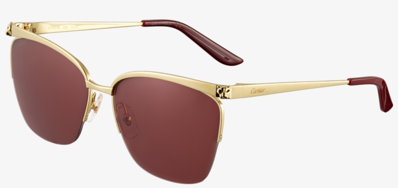Panthère De Cartier Sunglasseschampagne Golden-finish - Cartier, transparent png #4907017
