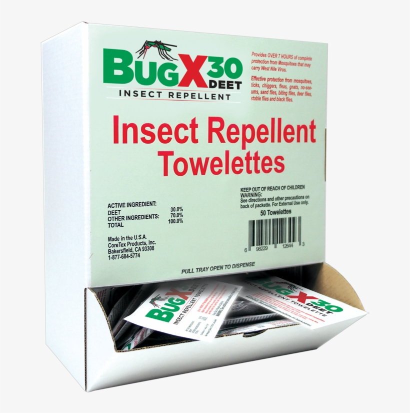 Bug X 30 Insect Repellent With Deet Towelettes - Bug X Insect Repellent Towelette, Comes In Foil Pack,, transparent png #4909487