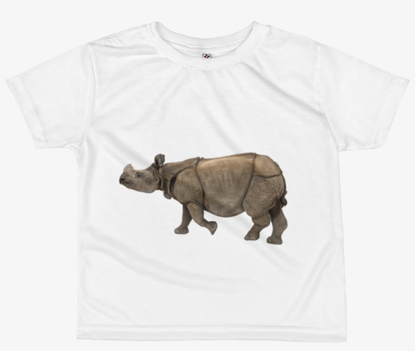 Indian Rhinoceros Print All Over Kids Sublimation T - Rhinoceros, transparent png #4909866