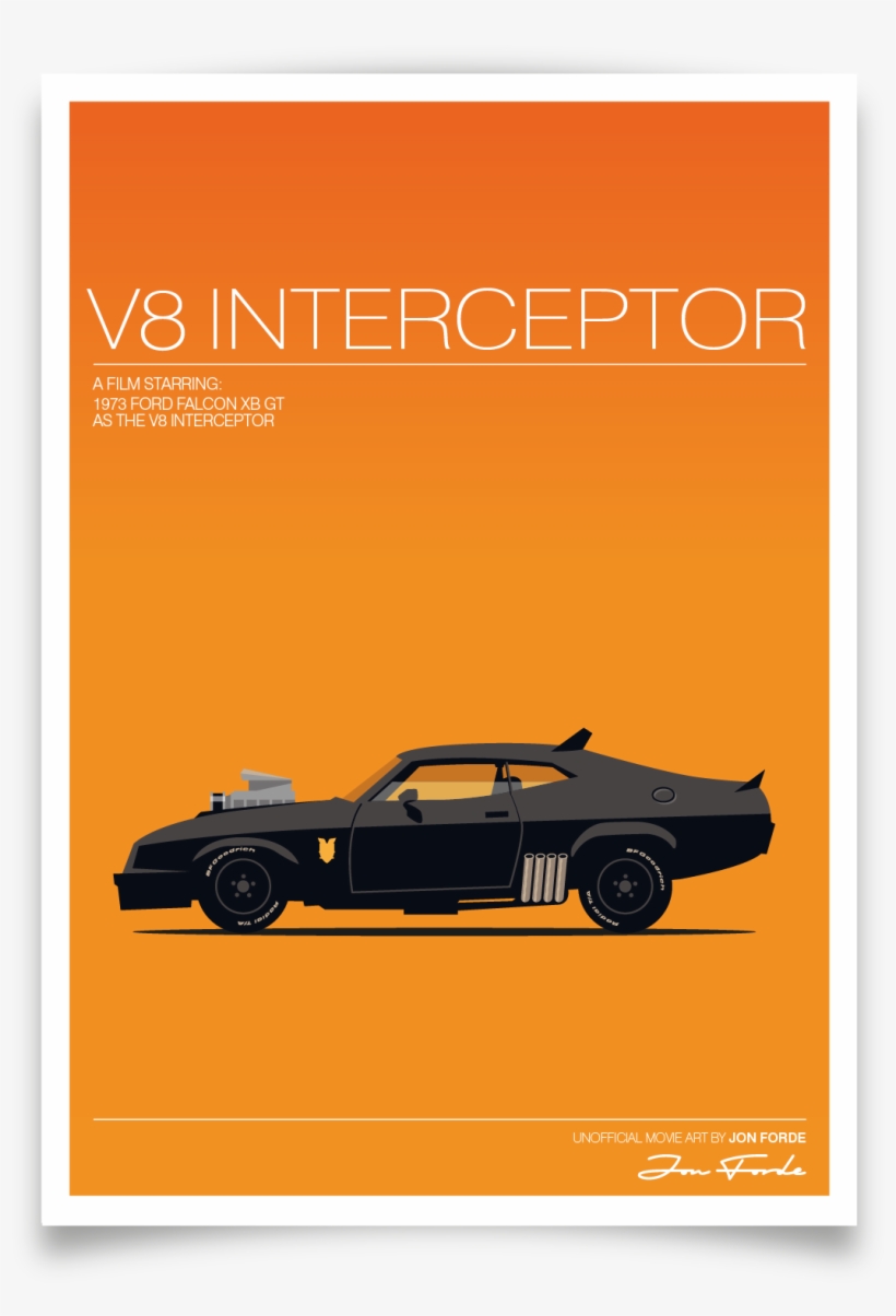 Ford Xb Falcon From Mad Max 'v8 Interceptor' A3 Movie - Poster Interceptor Mad Max, transparent png #4909968