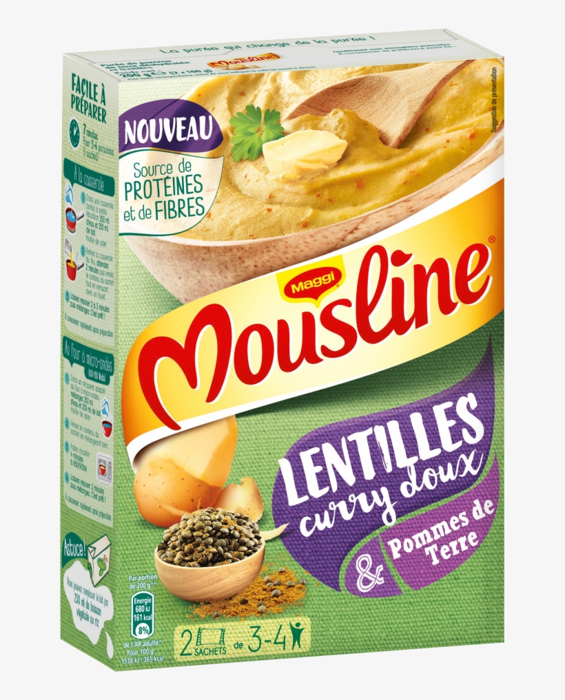 Mousline Lentilles Et Curry Doux - Maggi French Wheat Flour T45 Francine Farine De Blé, transparent png #4911343