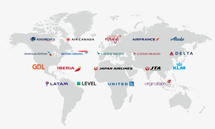 Gogo Partners With Leading Airlines Across The Globe World Map Free Transparent Png Download Pngkey